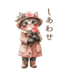 ビンテージ水彩画のねこBIG（個別スタンプ：22）