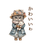 ビンテージ水彩画のねこBIG（個別スタンプ：25）