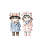 ビンテージ水彩画のねこBIG（個別スタンプ：29）