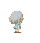 振り返り美少女 Rev.1（個別スタンプ：2）