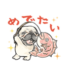 【再販】飛び出す！パグと新年のご挨拶♪（個別スタンプ：7）