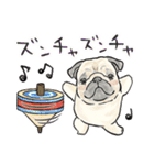 【再販】飛び出す！パグと新年のご挨拶♪（個別スタンプ：13）