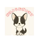 【毎日使える】チワワ（黒白）日常挨拶_2（個別スタンプ：1）