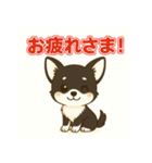 【毎日使える】チワワ（黒白）日常挨拶_2（個別スタンプ：4）