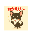 【毎日使える】チワワ（黒白）日常挨拶_2（個別スタンプ：12）