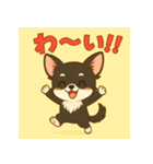 【毎日使える】チワワ（黒白）日常挨拶_2（個別スタンプ：20）