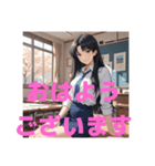 木之本レール作AIあいちゃん白紺挨拶専門（個別スタンプ：2）