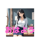 木之本レール作AIあいちゃん白紺挨拶専門（個別スタンプ：11）