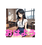 木之本レール作AIあいちゃん白紺挨拶専門（個別スタンプ：12）