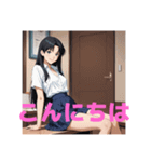 木之本レール作AIあいちゃん白紺挨拶専門（個別スタンプ：15）