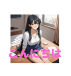 木之本レール作AIあいちゃん白紺挨拶専門（個別スタンプ：16）