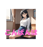 木之本レール作AIあいちゃん白紺挨拶専門（個別スタンプ：21）