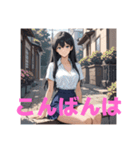 木之本レール作AIあいちゃん白紺挨拶専門（個別スタンプ：24）