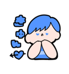 ラグビーすきな男の子（青）（個別スタンプ：5）