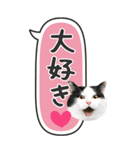 ねこ写真❤たてにながーい★吹き出し★BIG（個別スタンプ：16）