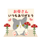 【母の日】ハチワレコンビ【ありがとう】（個別スタンプ：1）