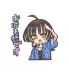 ウルフカットの女の子スタンプ（個別スタンプ：2）