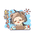 ウルフカットの女の子スタンプ（個別スタンプ：5）