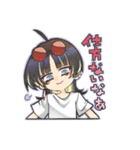 ウルフカットの女の子スタンプ（個別スタンプ：9）