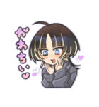 ウルフカットの女の子スタンプ（個別スタンプ：12）