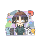 ウルフカットの女の子スタンプ（個別スタンプ：24）