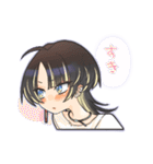 ウルフカットの女の子スタンプ（個別スタンプ：28）