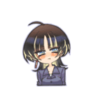 ウルフカットの女の子スタンプ（個別スタンプ：37）