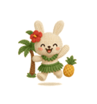 ハワイ大好き！ぬいぐるみのフラうさちゃん（個別スタンプ：6）