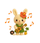 ハワイ大好き！ぬいぐるみのフラうさちゃん（個別スタンプ：10）