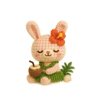 ハワイ大好き！ぬいぐるみのフラうさちゃん（個別スタンプ：24）