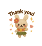 ハワイ大好き！ぬいぐるみのフラうさちゃん（個別スタンプ：34）