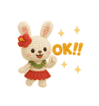 ハワイ大好き！ぬいぐるみのフラうさちゃん（個別スタンプ：37）