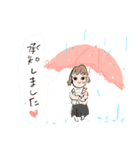 雨の日専用10人〜傘と人と猫のおはよう沢山（個別スタンプ：8）