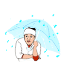 雨の日専用10人〜傘と人と猫のおはよう沢山（個別スタンプ：18）