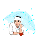 雨の日専用10人〜傘と人と猫のおはよう沢山（個別スタンプ：19）