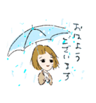 雨の日専用10人〜傘と人と猫のおはよう沢山（個別スタンプ：29）