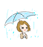 雨の日専用10人〜傘と人と猫のおはよう沢山（個別スタンプ：31）