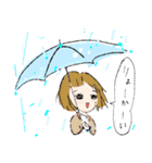 雨の日専用10人〜傘と人と猫のおはよう沢山（個別スタンプ：32）