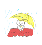雨の日専用10人〜傘と人と猫のおはよう沢山（個別スタンプ：38）