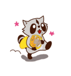 ホルンを吹くアライグマ（個別スタンプ：1）