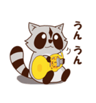 ホルンを吹くアライグマ（個別スタンプ：8）