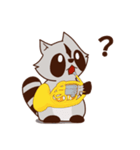 ホルンを吹くアライグマ（個別スタンプ：18）