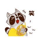 ホルンを吹くアライグマ（個別スタンプ：32）