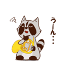 ホルンを吹くアライグマ（個別スタンプ：35）