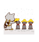 ホルンを吹くアライグマ（個別スタンプ：40）