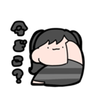 ラグビーすきな女の子（黒）（個別スタンプ：7）