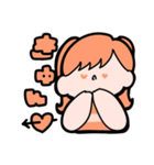 ラグビーすきな女の子（オレンジ）（個別スタンプ：5）