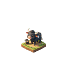 3D 牛の家族（個別スタンプ：2）