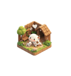 3D 牛の家族（個別スタンプ：3）