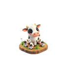 3D 牛の家族（個別スタンプ：4）